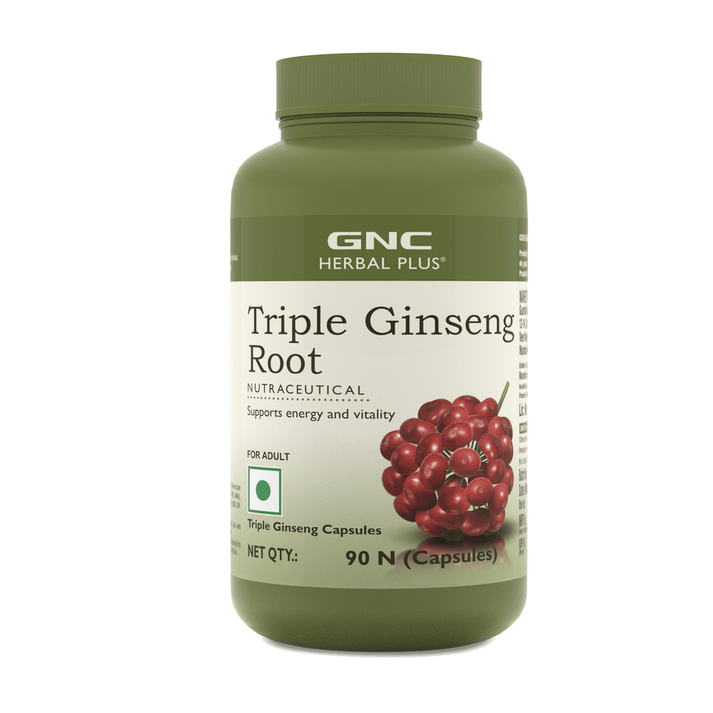GNC Herbal Plus Triple Root Vegetarian Capsules - 60 Caps