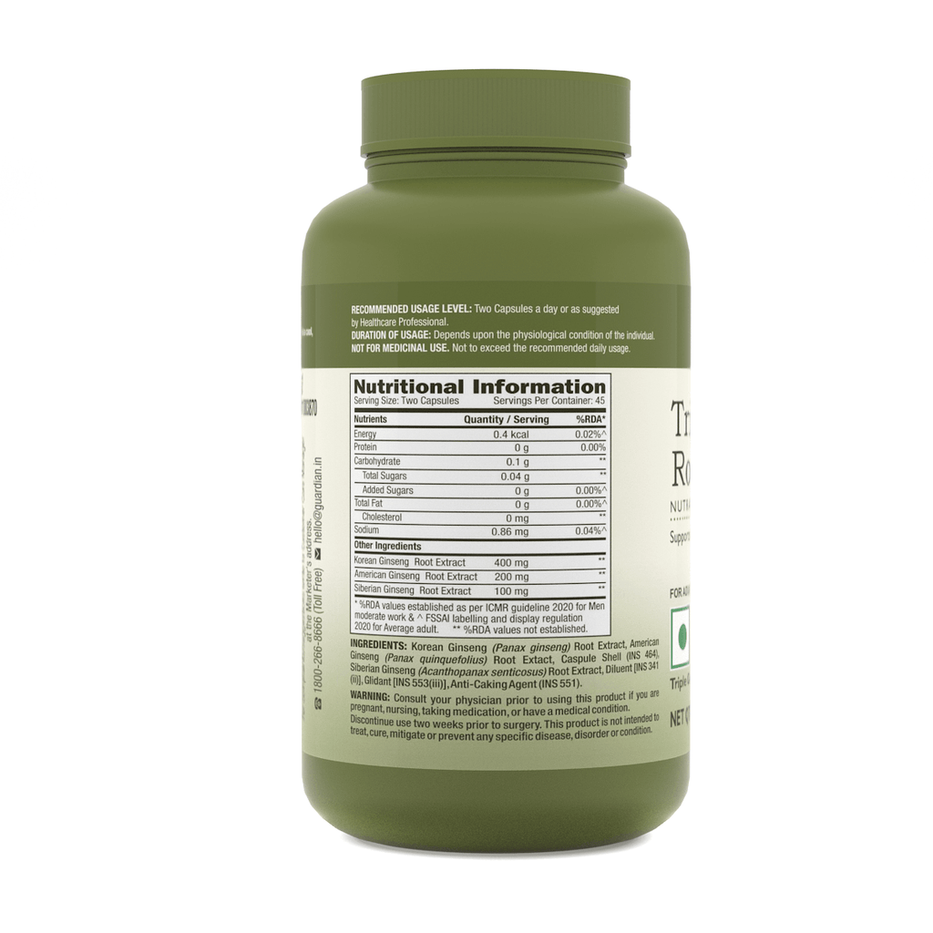 GNC Herbal Plus Triple Root Vegetarian Capsules - 60 Caps