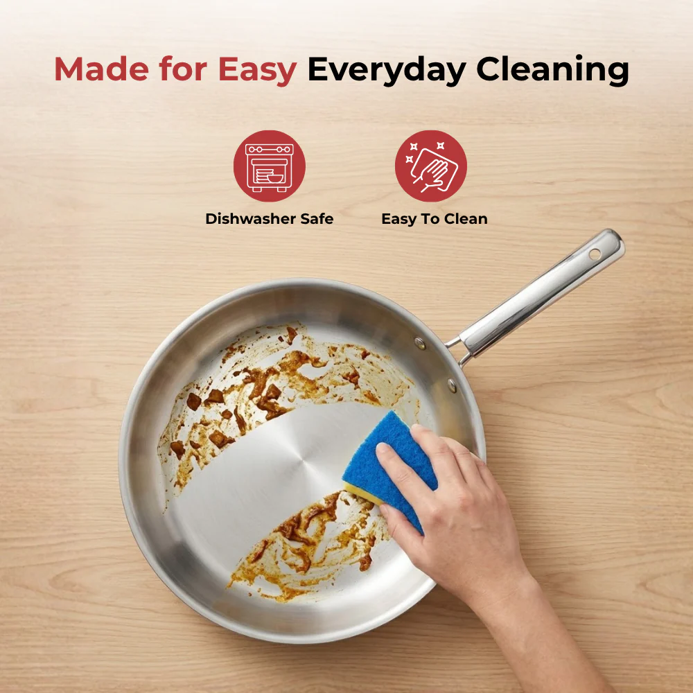 Vinod Stainless Steel Fry Pan Induction Bottom