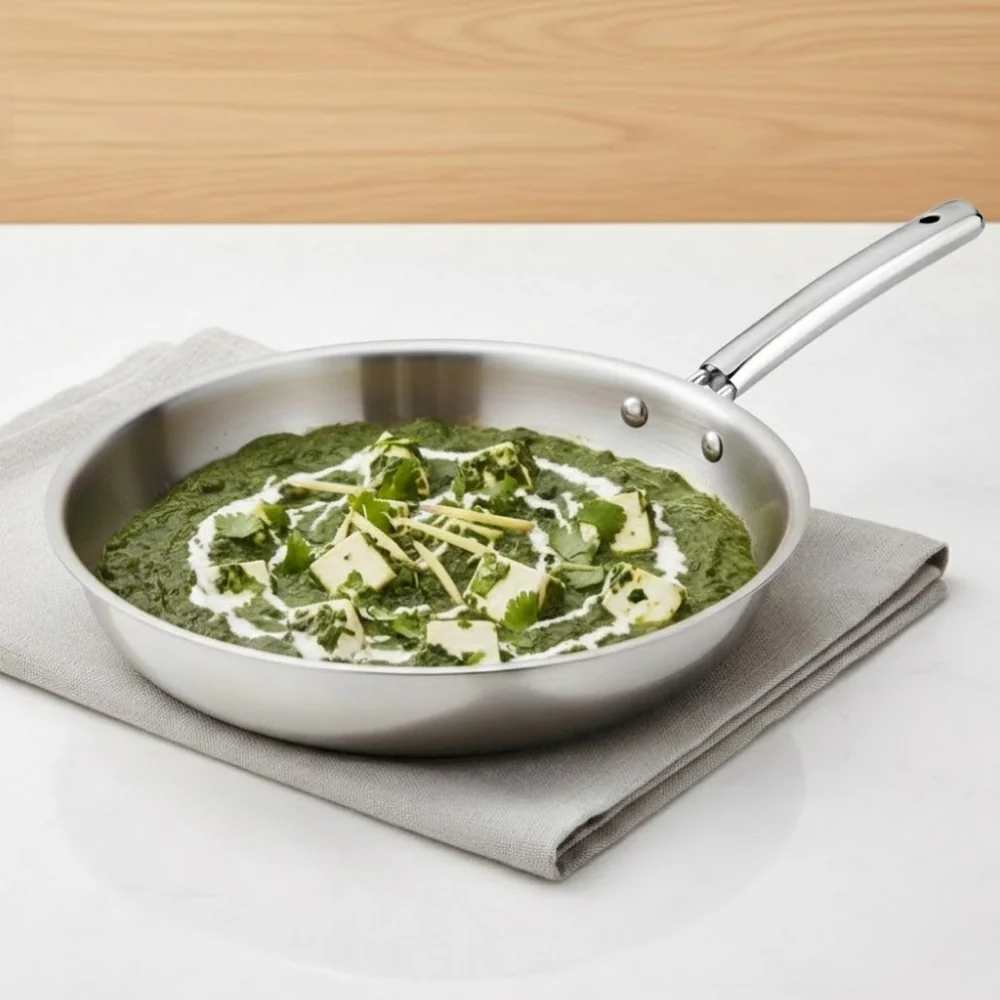 Vinod Stainless Steel Fry Pan Induction Bottom