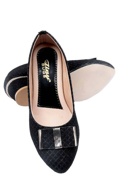 Tiny Bugs Girls Party Wear Ballerinas - Black