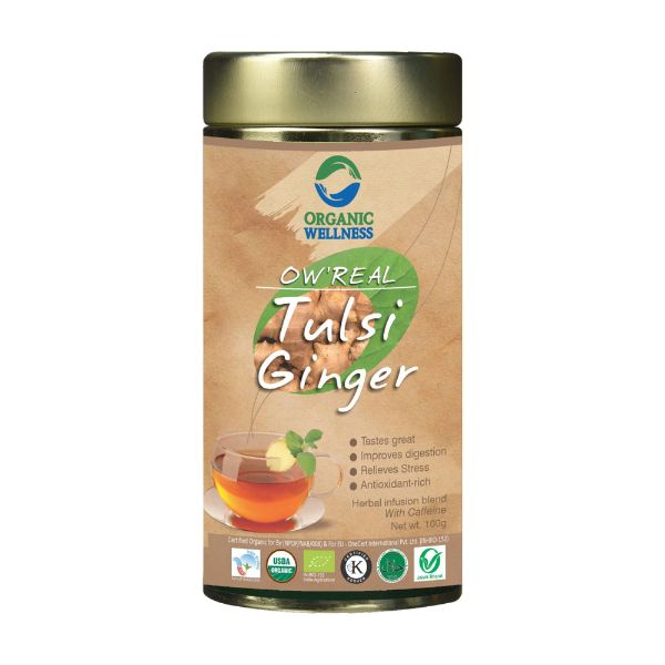 Organic Wellness Tulsi Ginger - 100 gms Tin Pack