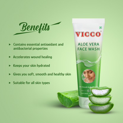 Vicco Aloe Vera Face Wash - 70 gms