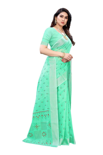 Vamika Green Chanderi Designer Saree (DIYA GREEN)