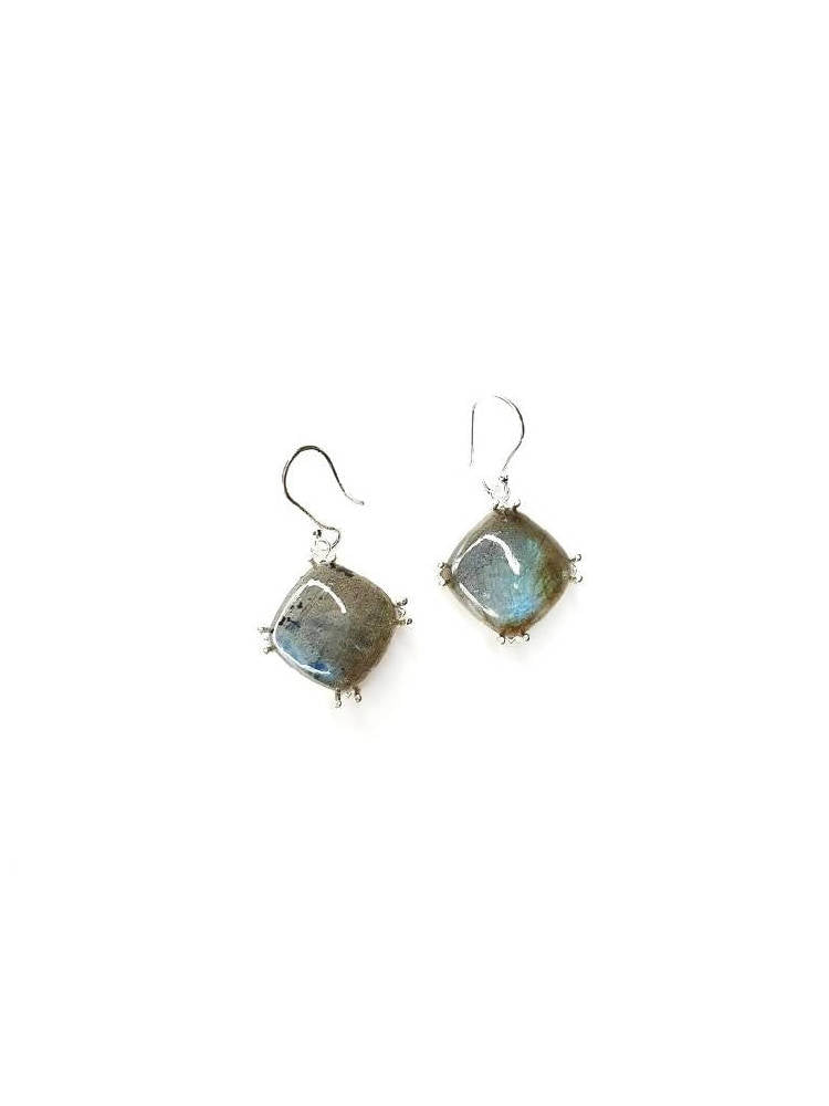 Bling Accessories Labradorite Semi Precious Natural Stone Earrings