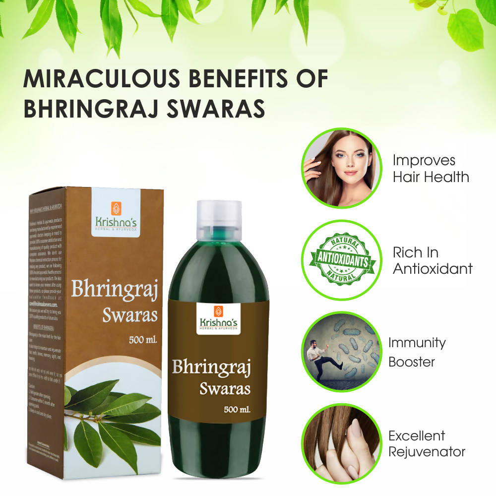 Krishna's Herbal & Ayurveda Bhringraj Swaras - 500 ml