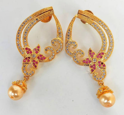 Pink CZ Designer Earrings