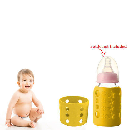 Safe-O-Kid Silicone Baby Feeding Bottle Cover Cum Sleeve for Insulated Protection 60mL- Yellow