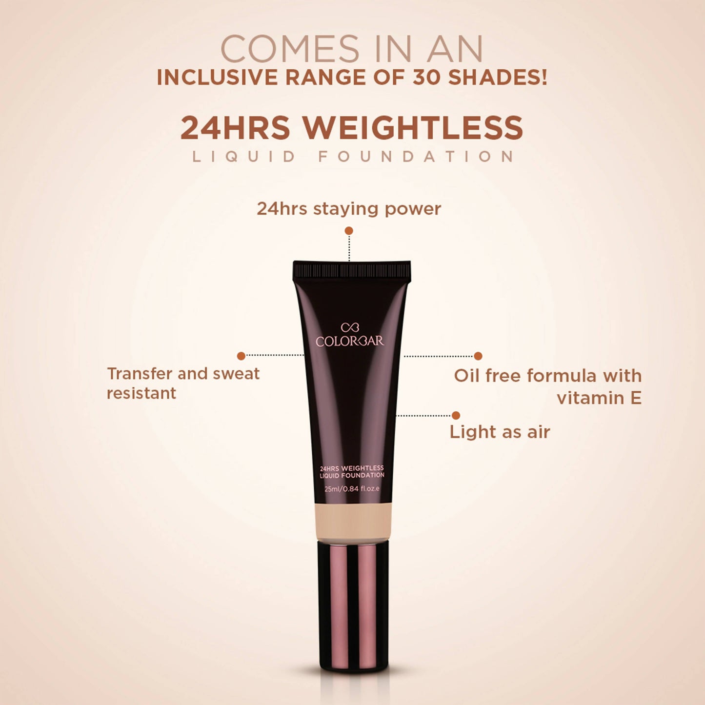 Colorbar 24Hrs Weightless Liquid Foundation Fw 3.3