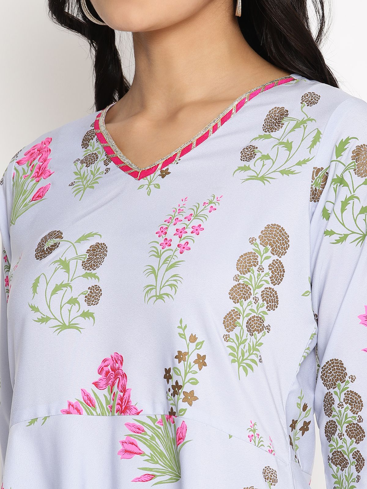 Ahalyaa Crepe Printed Top With Harem Pant