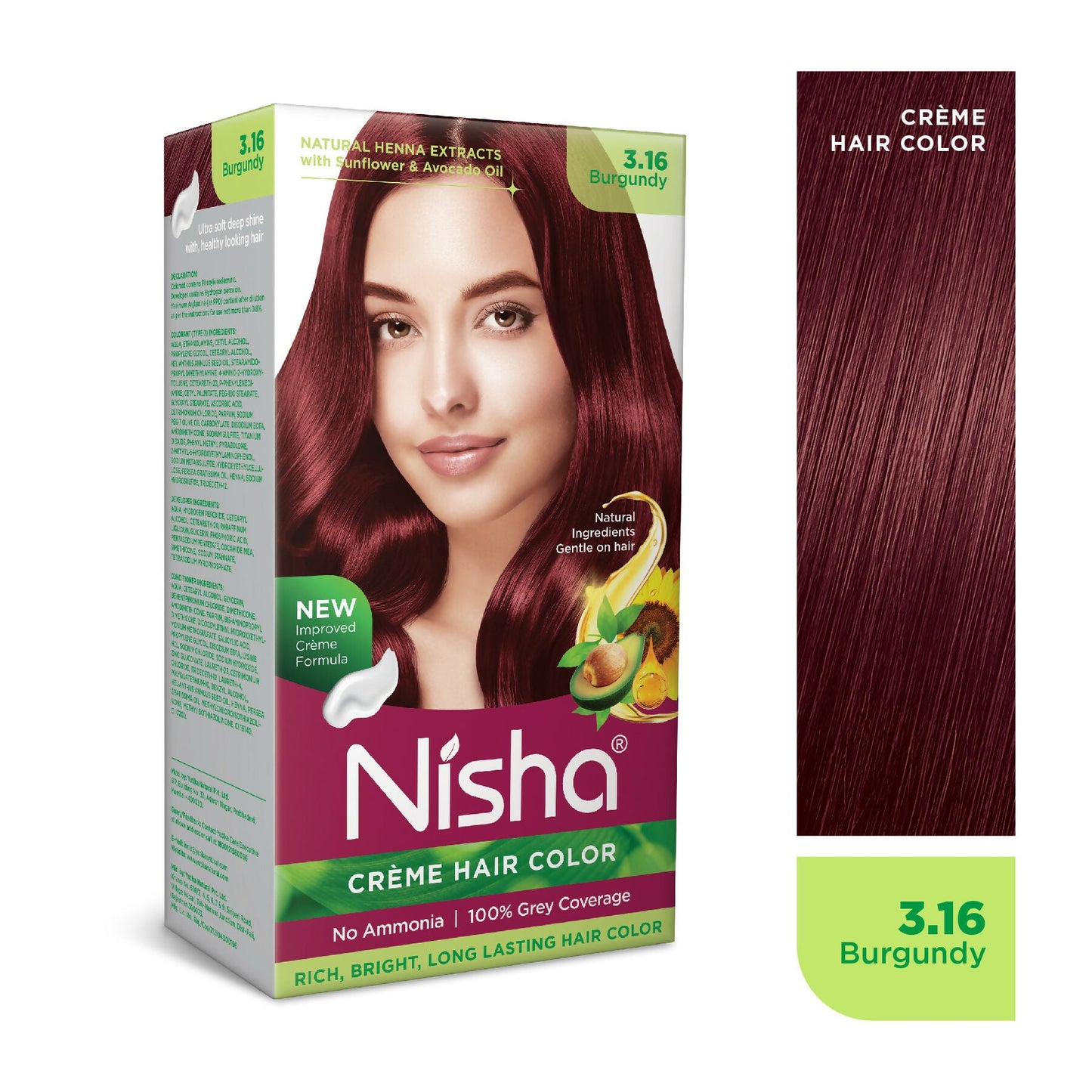 Nisha Creme Hair Color for Women - Burgundy