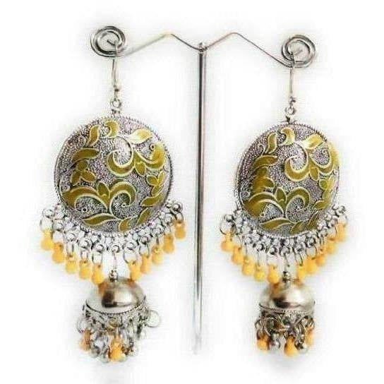 MS Fashion India Muskan Fancy Handmade Chandbali Style Jhumka with Beaded Earrings