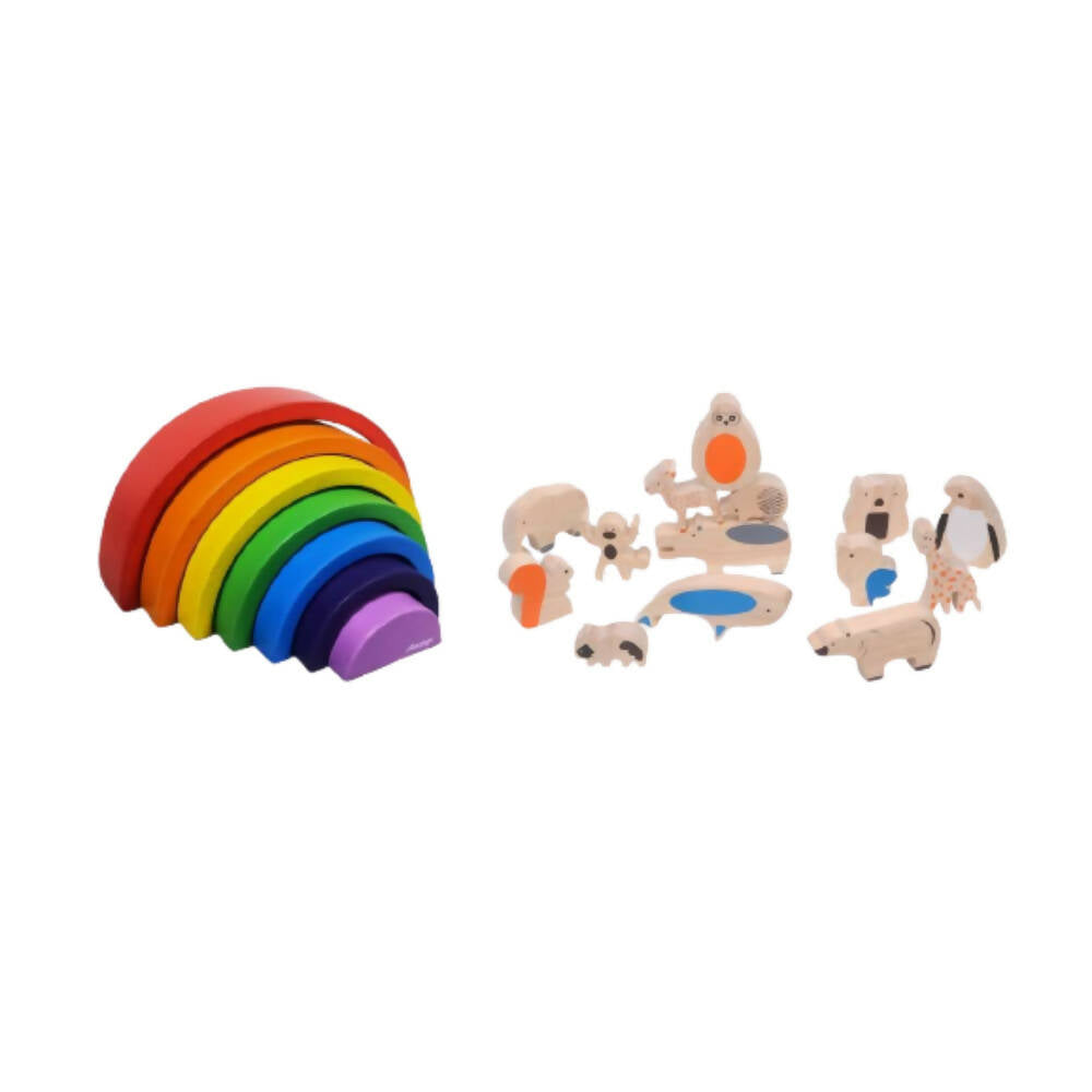 Matoyi Balancing Animals & Rainbow Stacker Combo