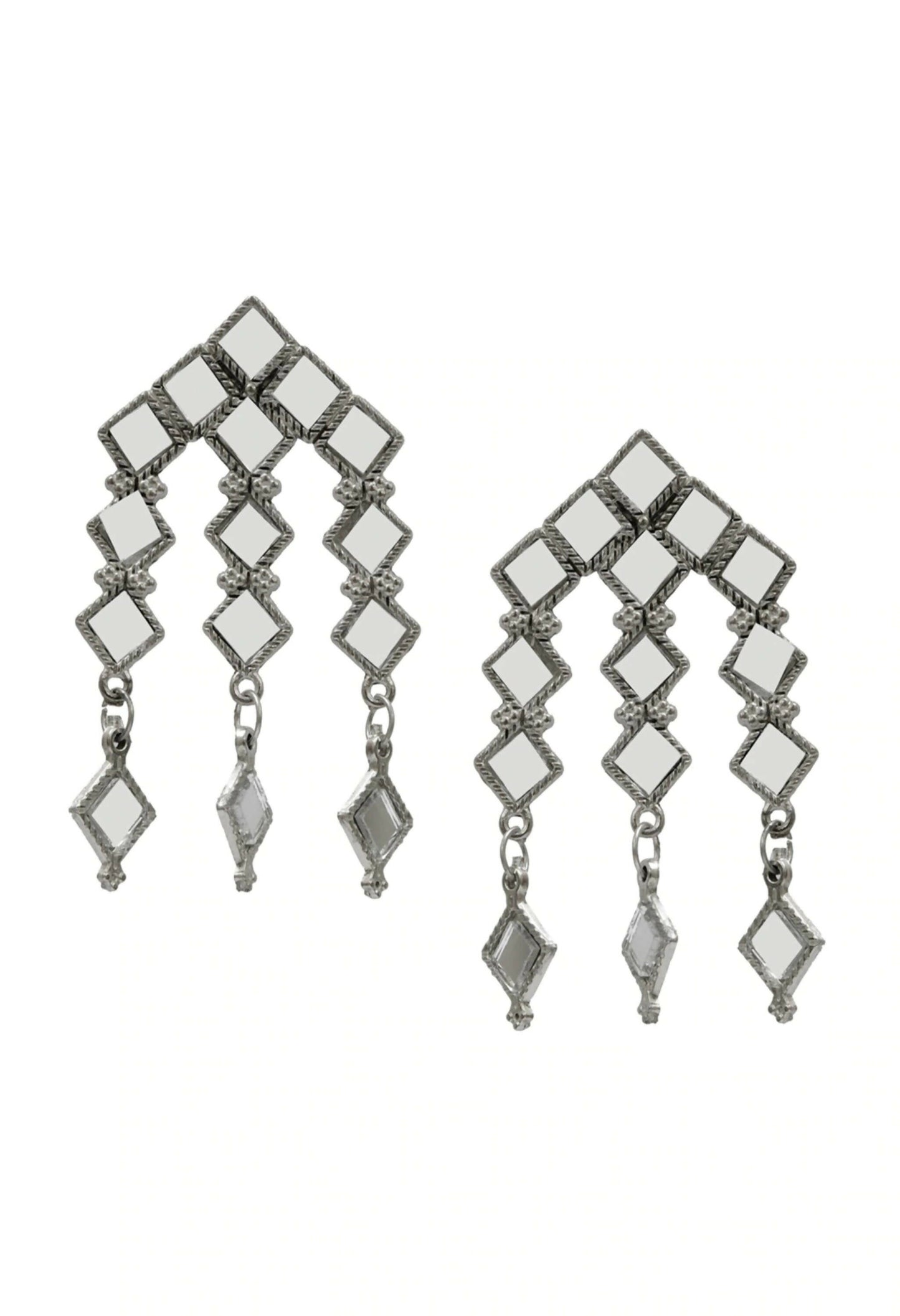 Mominos Fashion Johar Kamal Oxidised Silver-Plated Alloy Finish Mirror Choker For Women