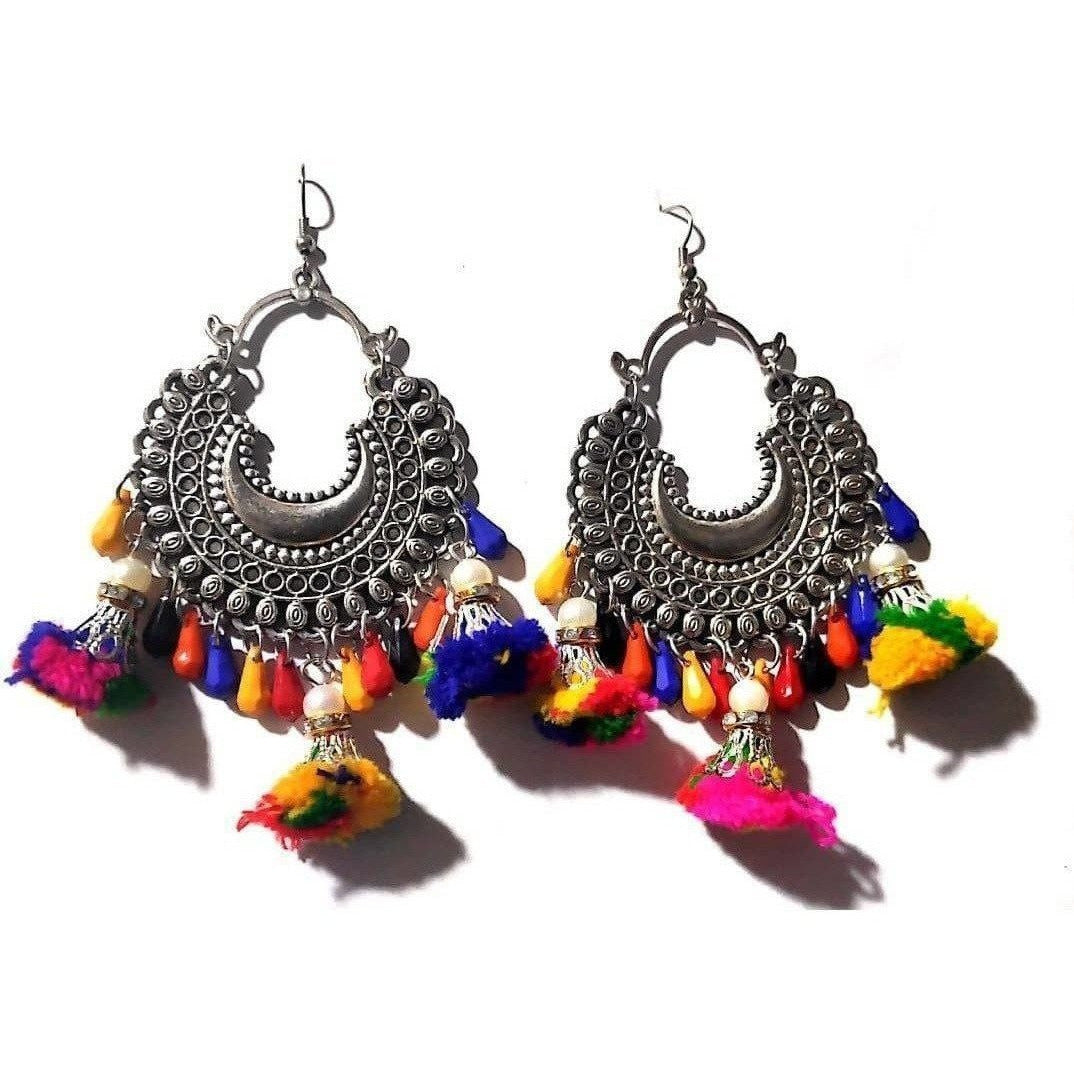 MS Fashion India Multi Color Beads And Small Beautiful Jhumka Earrings