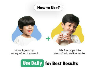 Little Joys Nutrimix Powder Kulfi Almond 2 - 6 Years + Brain Gummies Combo