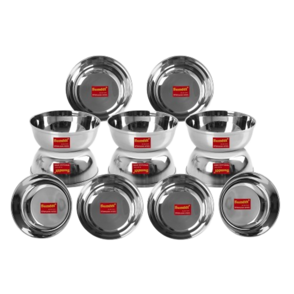 Sumeet Stainless Steel Heavy Gauge Bowl/Wati set with Mirror Finish