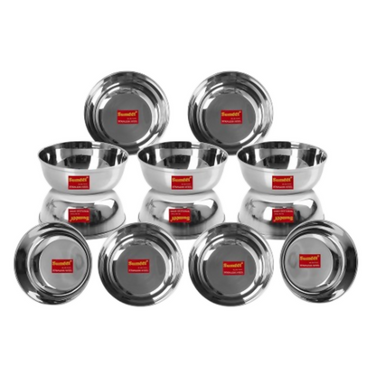 Sumeet Stainless Steel Heavy Gauge Bowl/Wati set with Mirror Finish