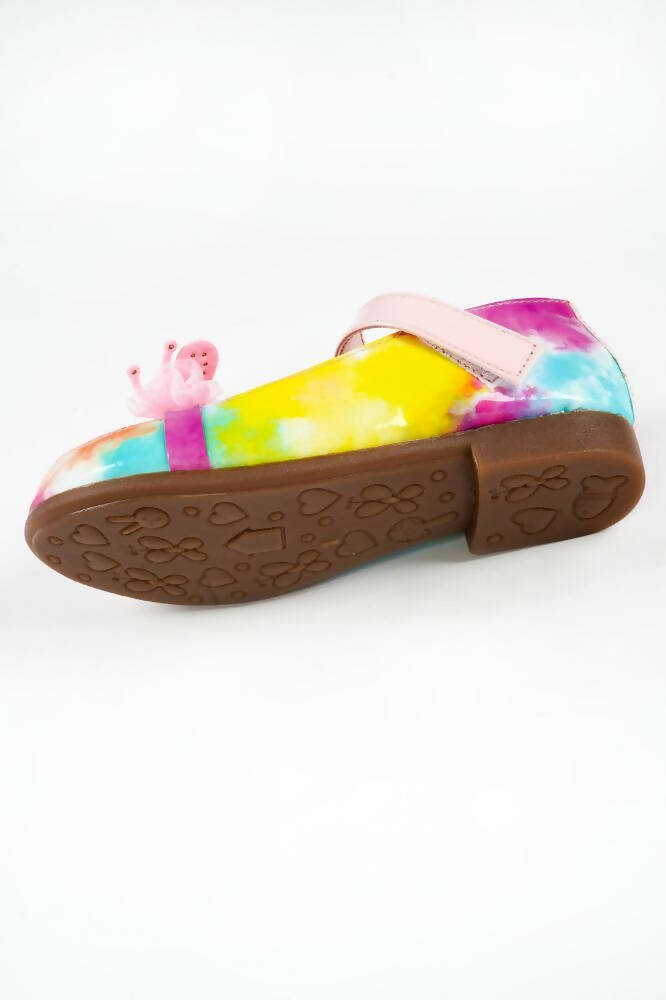Tiny Bugs Girls Party Wear Velcro Ballerinas - Pink