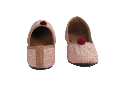 Tiny Bugs Girls Ethnic Wear Juttis - Rose Gold