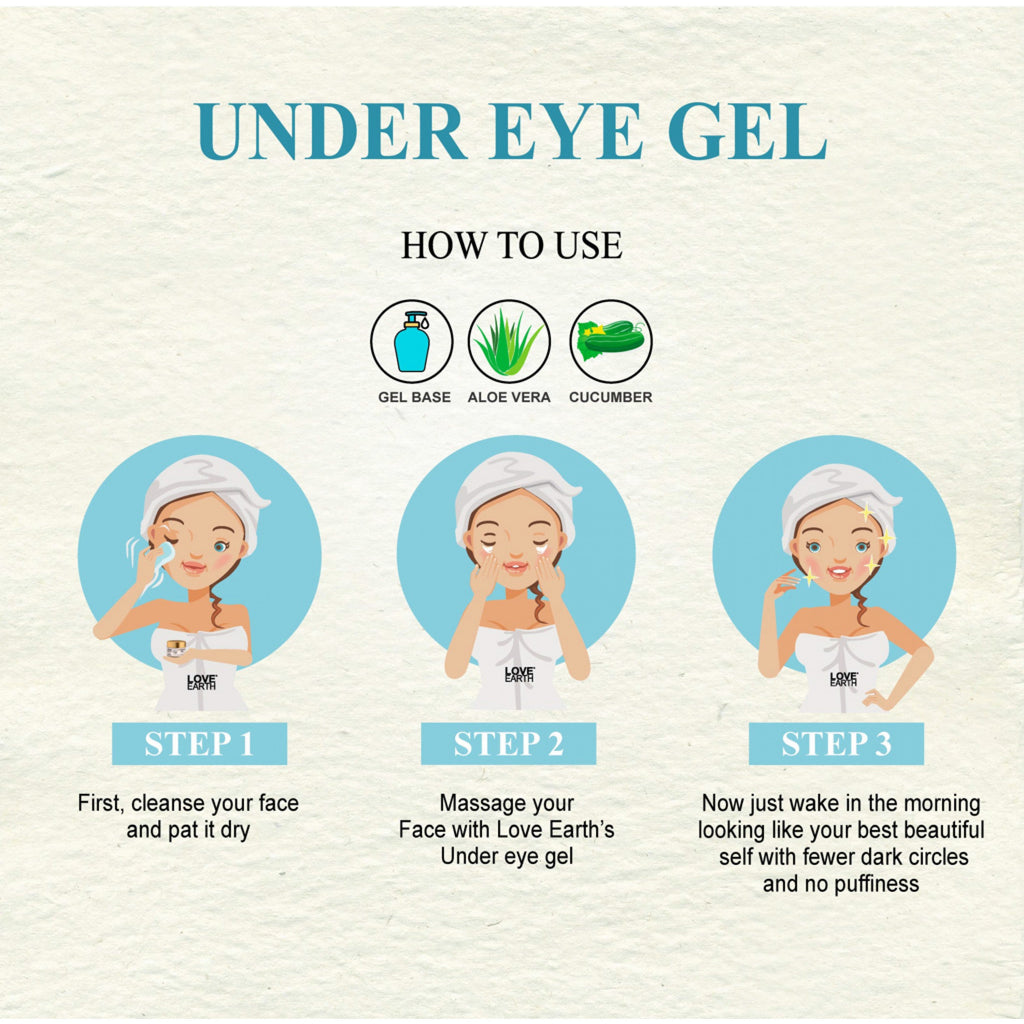 Love Earth Under Eye Gel – Aloe Vera And Cucumber - 50 gms