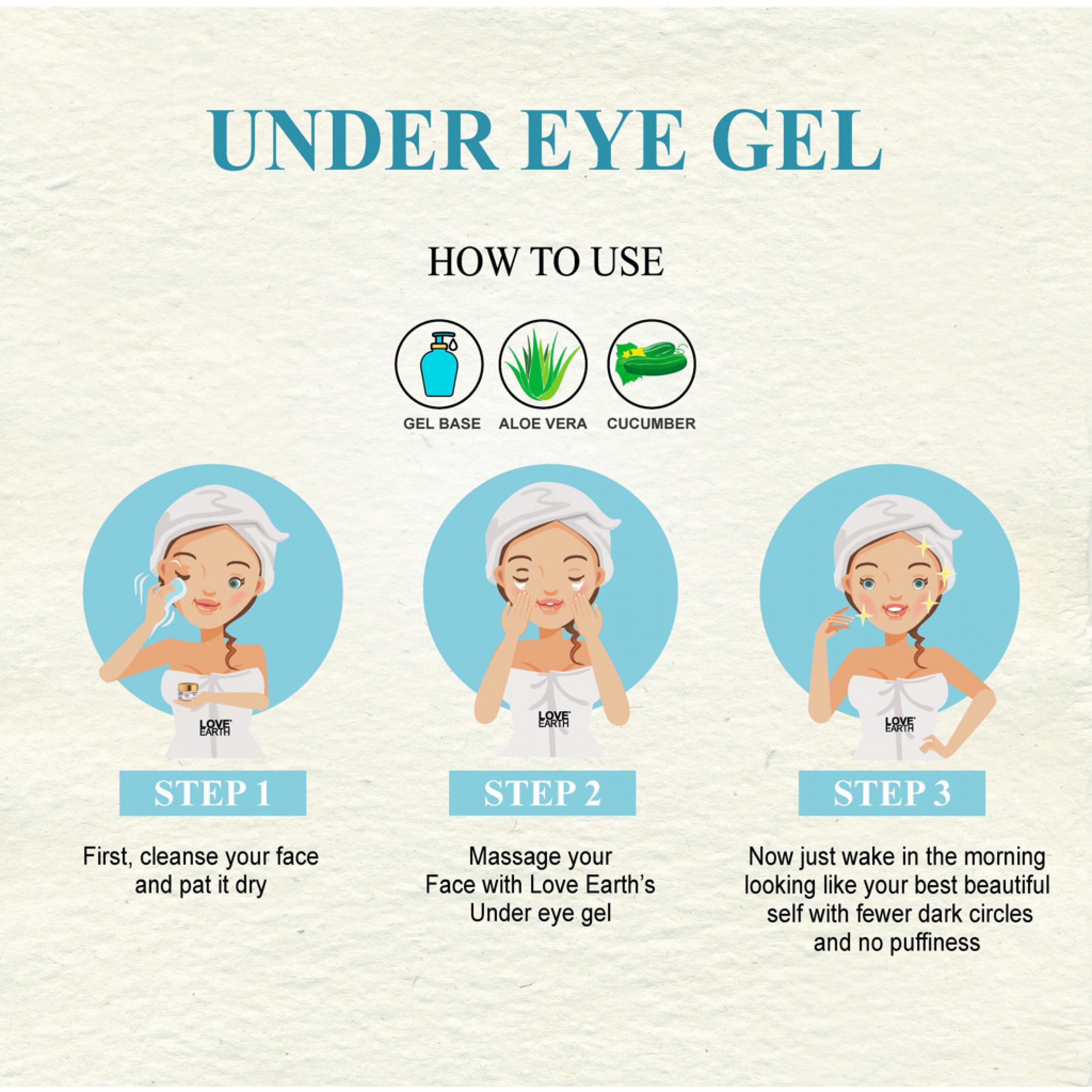 Love Earth Under Eye Gel – Aloe Vera And Cucumber - 50 gms