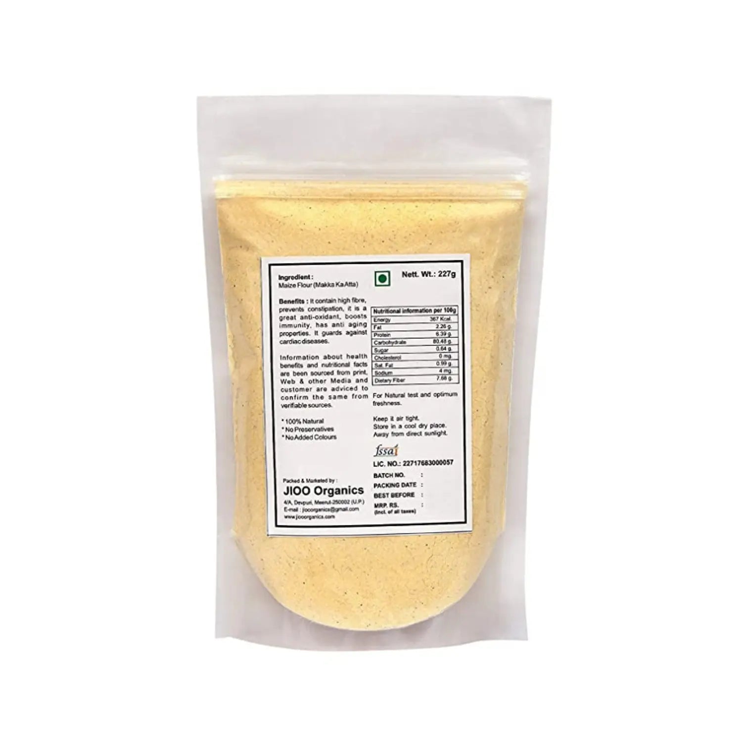 Jioo Organics Maize Flour (Makki Ka Atta) - 227 gms