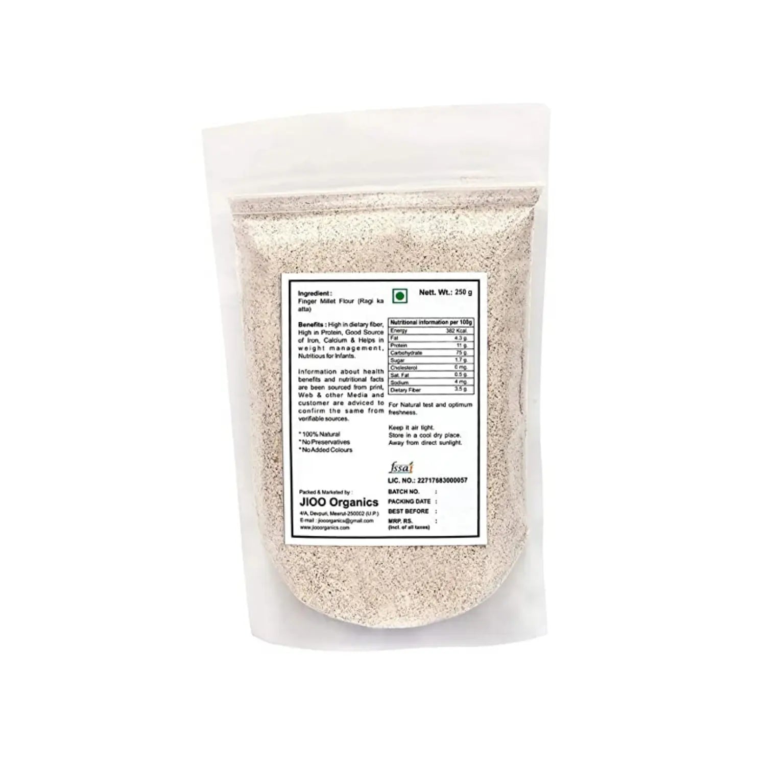 Jioo Organics Finger Millet Flour - 250 gms