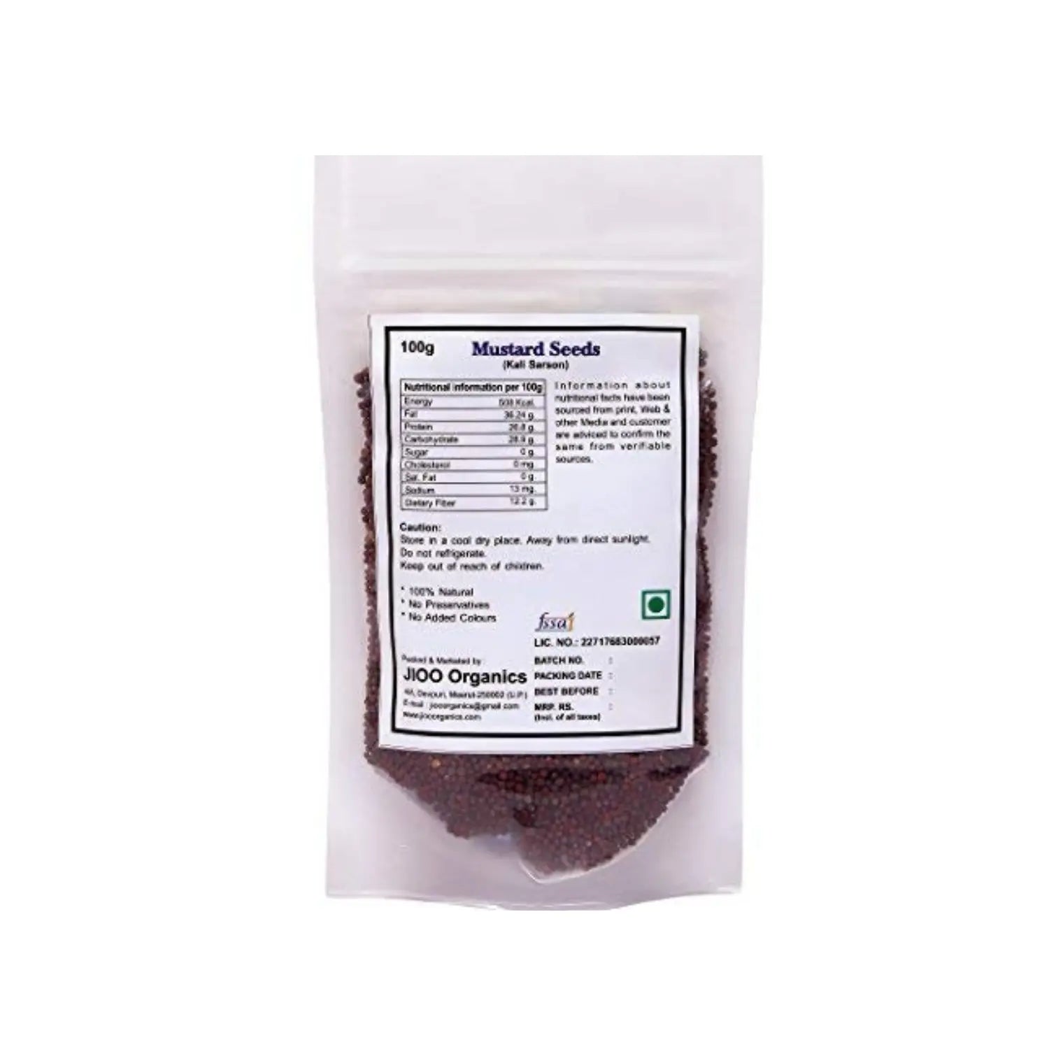 Jioo Organics Black Mustard Seeds - 100 gms