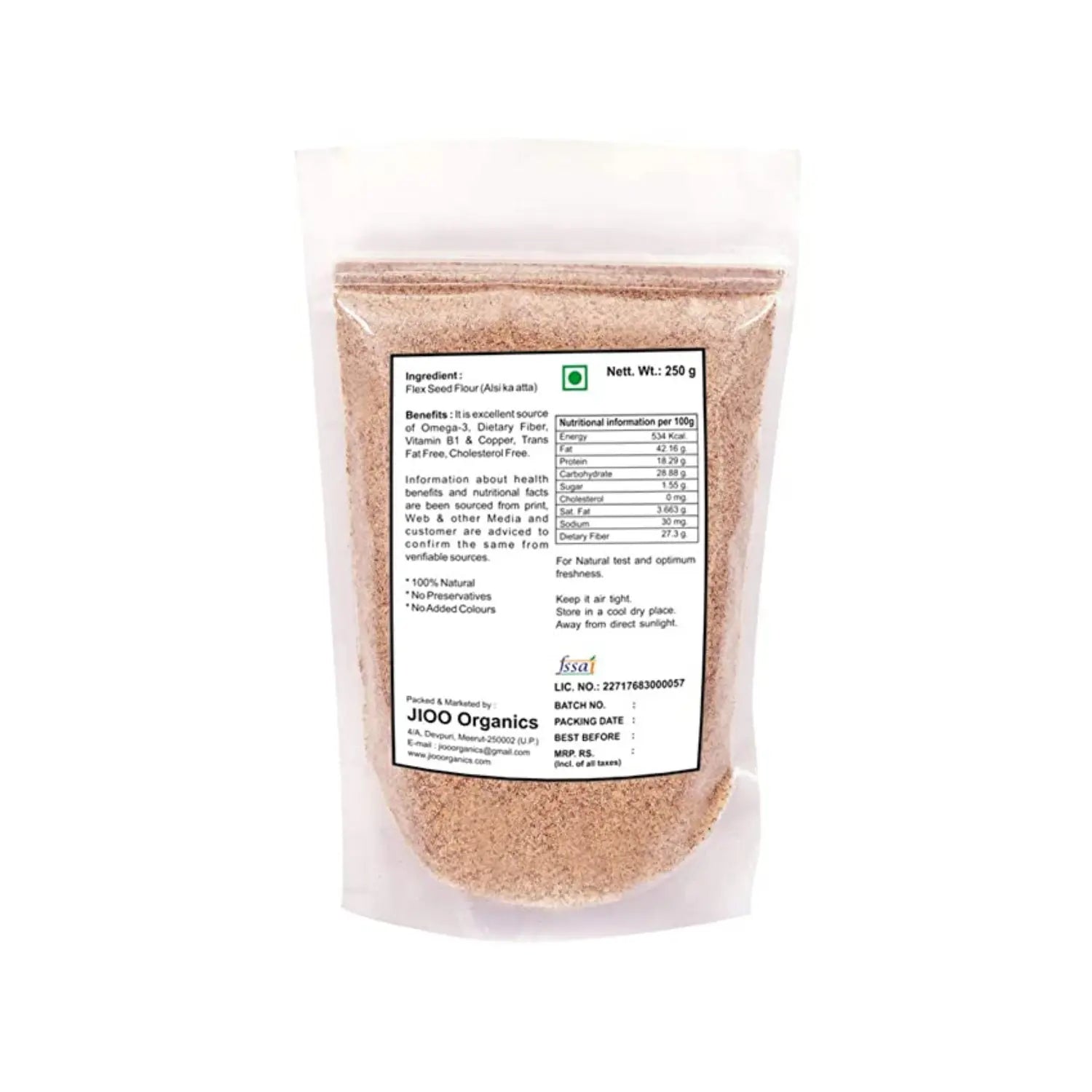 Jioo Organics Flax Seed Flour Power - 250 gms