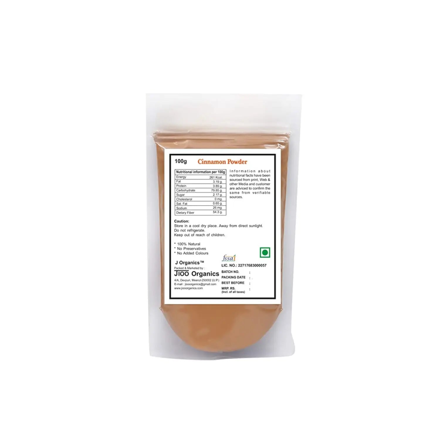 Jioo Organics Cinnamon Powder(Dalchini) - 100 gms