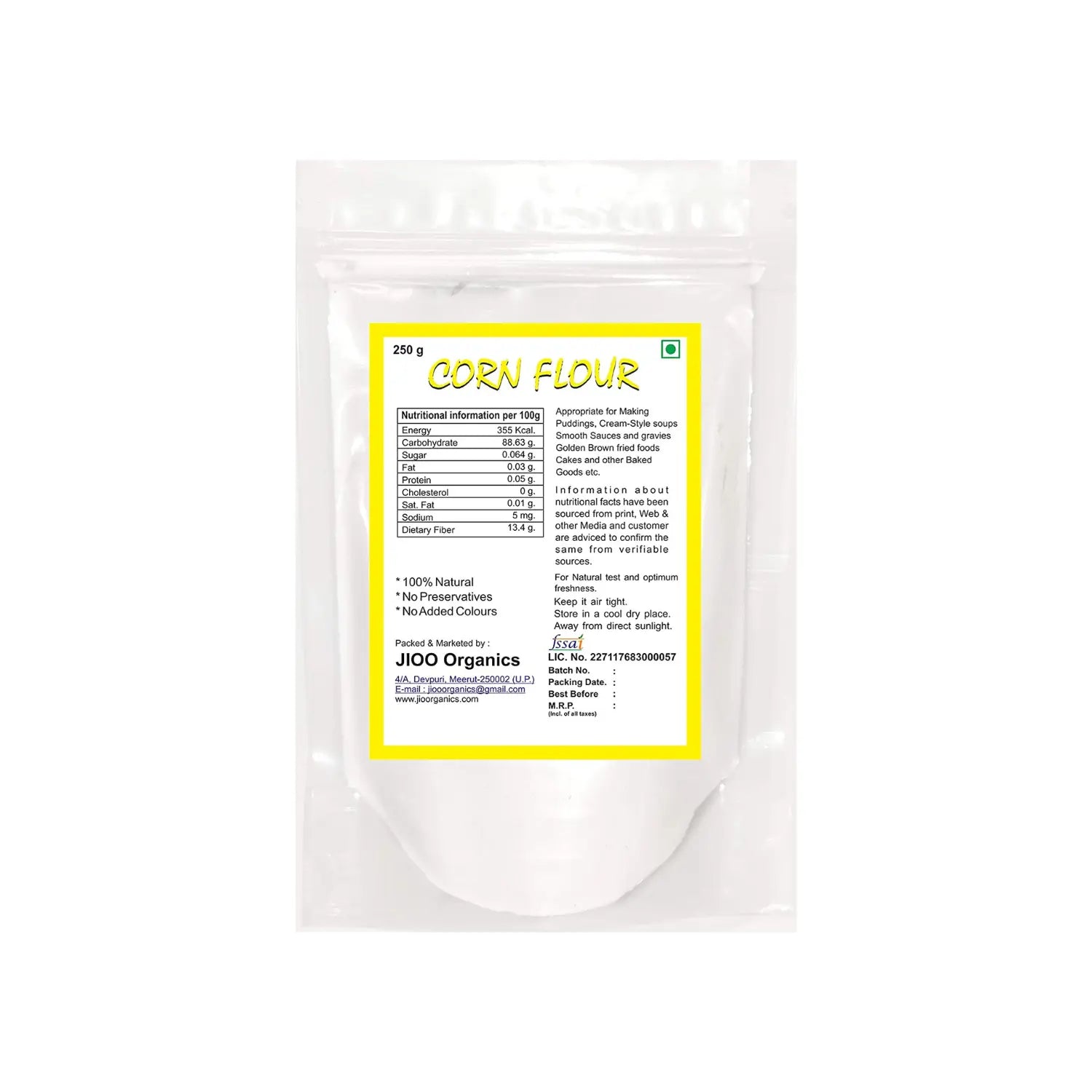 Jioo Organics Corn Flour - 250 gms