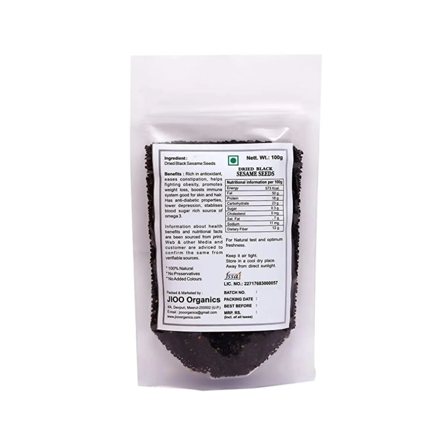 Jioo Organics Black Sesame Seeds - 100 gms