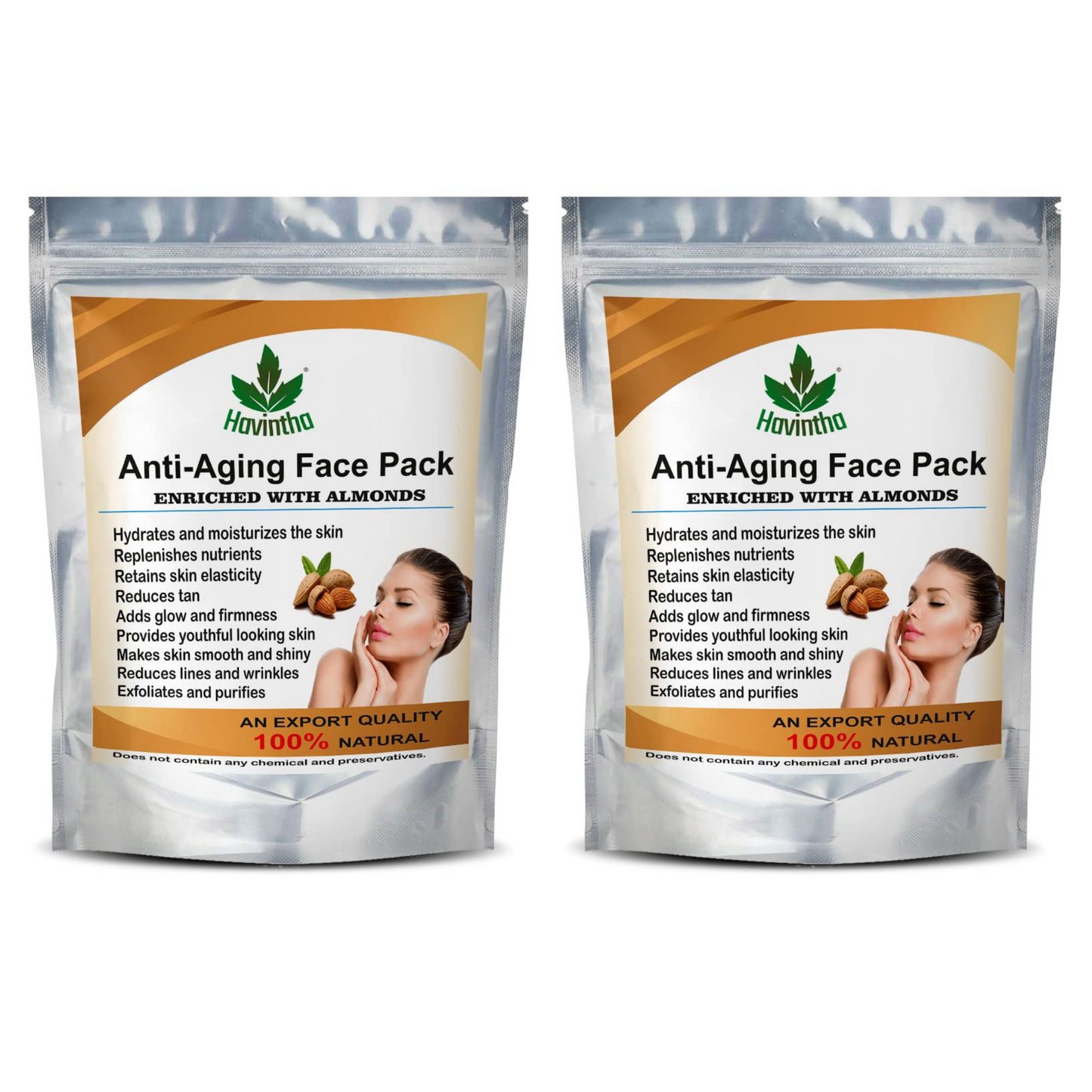 Havintha Anti-Aging Face Pack Enriched with Almonds for Skin Moisturizing - 227 gms