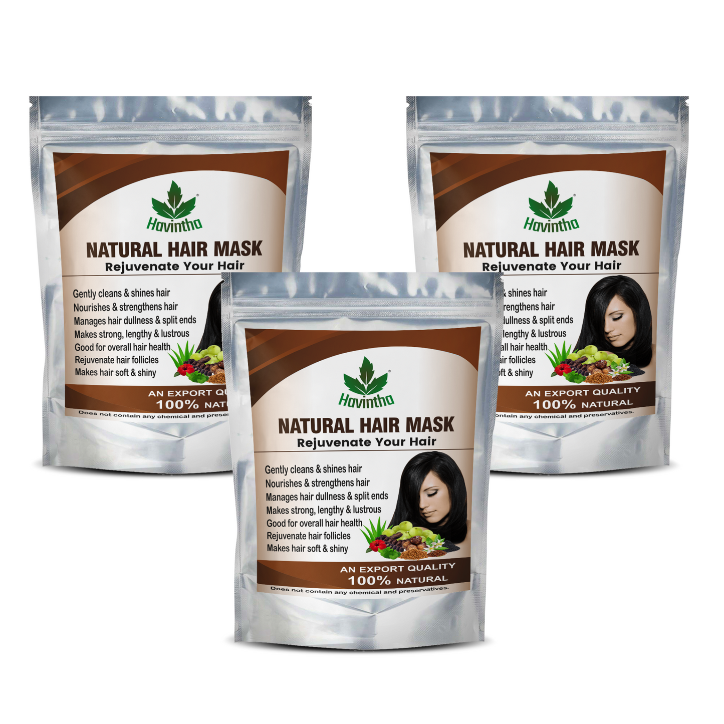 Havintha Natural Hair Mask for Hair Fall Growth Split Ends Luster Shining Nourishment - 227 grams