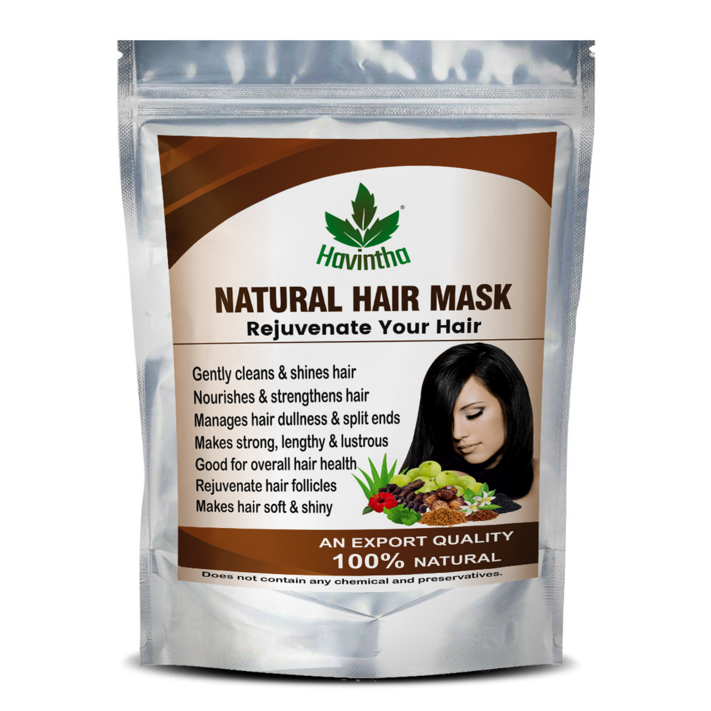Havintha Natural Hair Mask for Hair Fall Growth Split Ends Luster Shining Nourishment - 227 grams