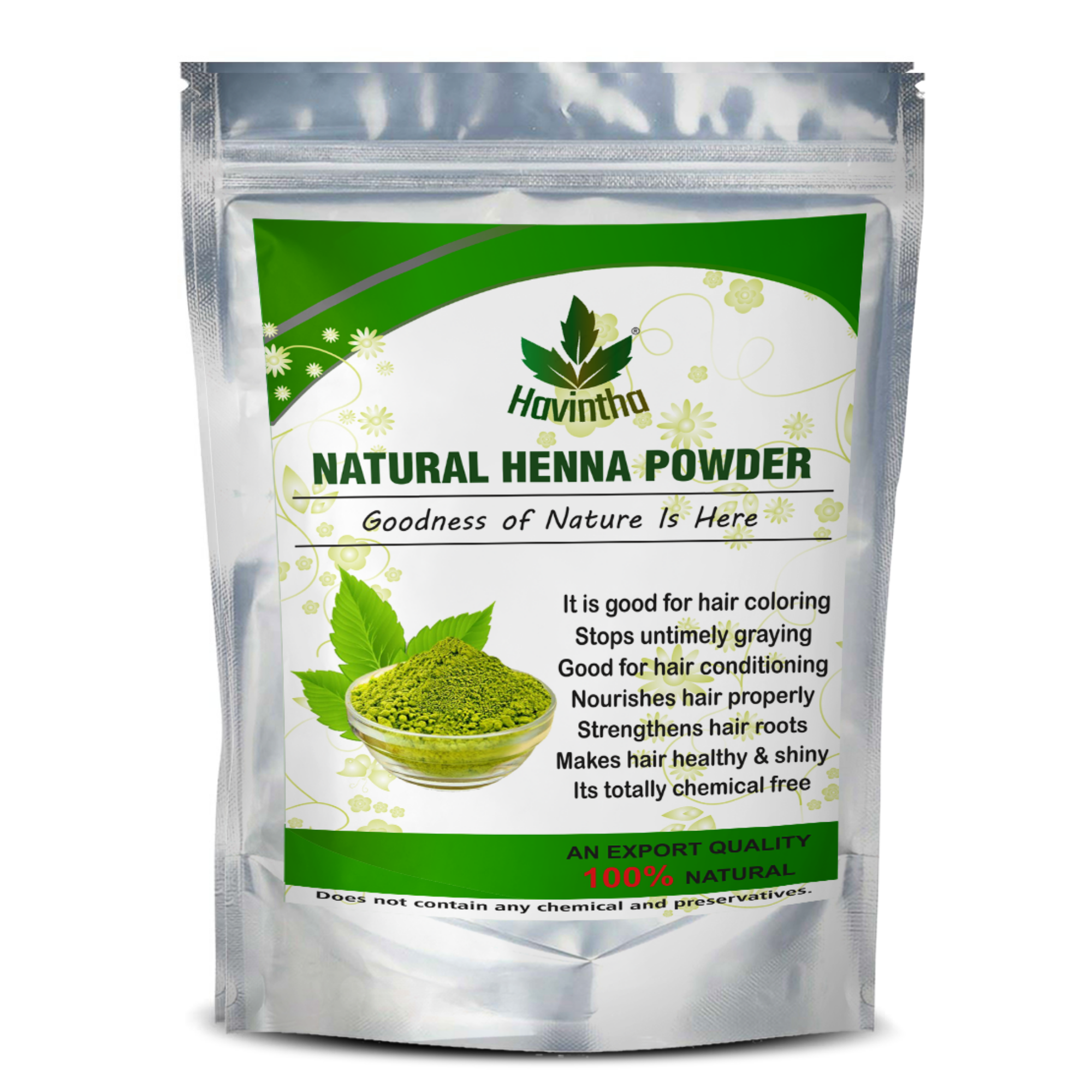 havintha natural lawsonia inermis henna powder for hair product - 227 gram