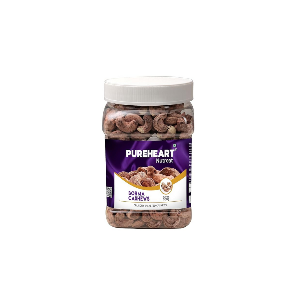 Pureheart Borma Cashews/Skin Unpeeled Cashews - 500 gms