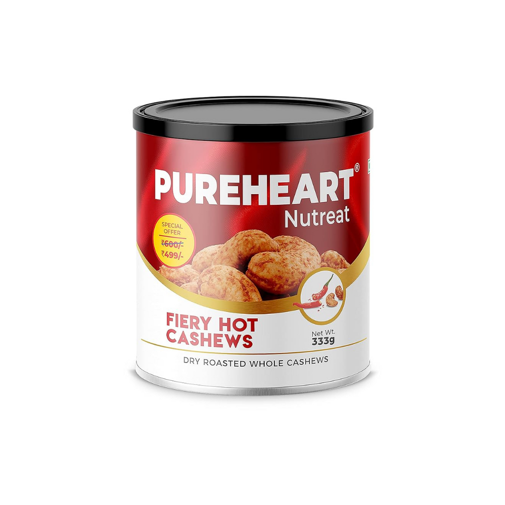 Pureheart Nutreat Fiery Hot Cashews - 333 gms