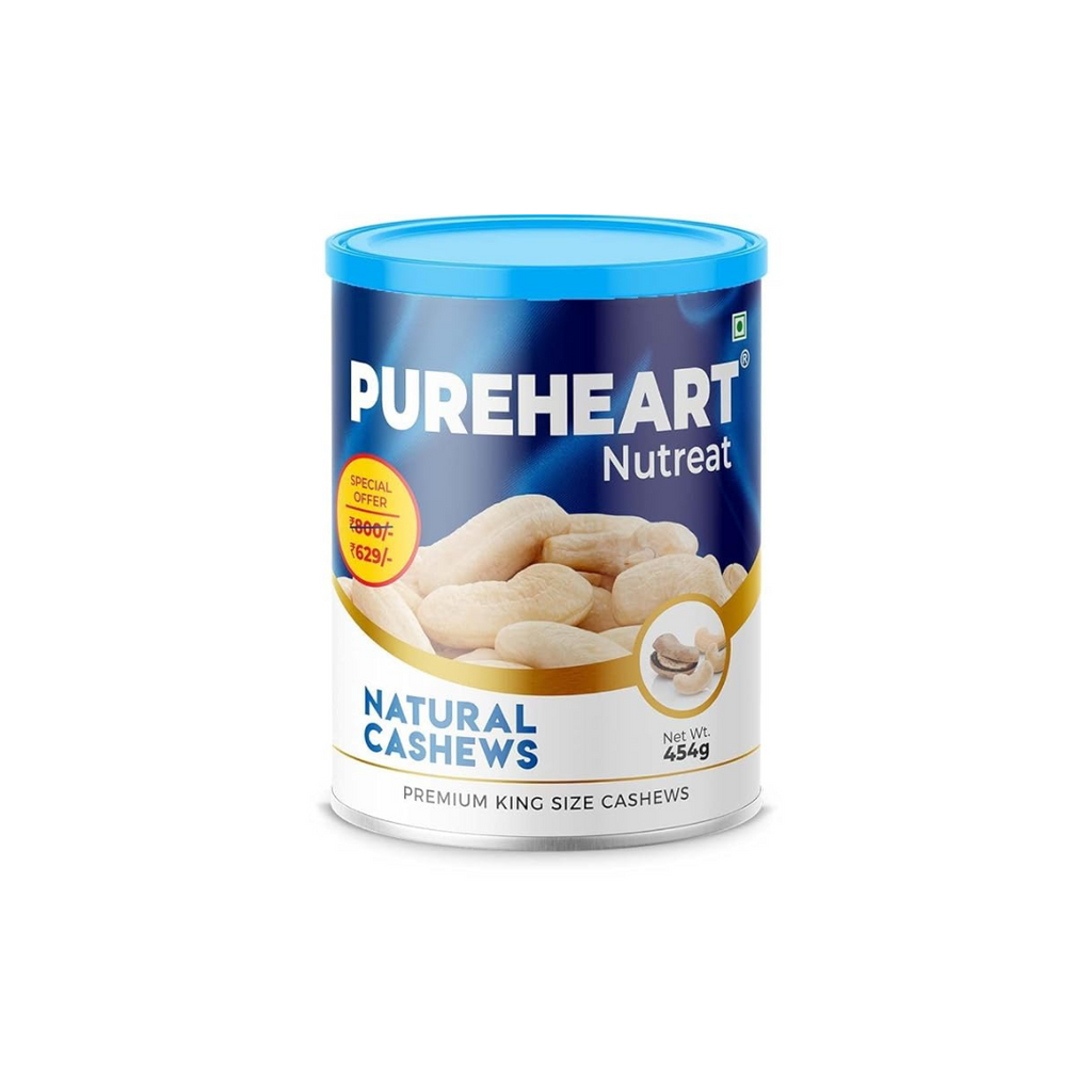 Pureheart Nutreat Premium Whole Crunchy Natural Cashews - 454 gms