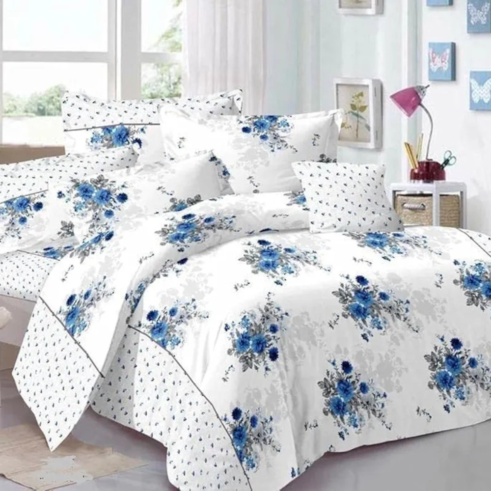 Starnstyle King Size Twill Cotton Double Bedsheet 300 TC Premium Collection Design Print Bedsheet with 2 Pillow Covers Multi Color Box