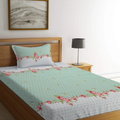 Starnstyle Premium 160 TC Ezyption Cotton Bedsheet for Single Bed with 1 Pillow Covers Oat