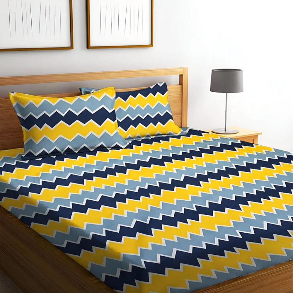 Starnstyle Polycotton 220 TC Floral Printed King Size Double Bedsheet with 2 Pillow Covers Miltd
