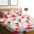 Starnstyle Polycotton 220 TC Floral Printed King Size Double Bedsheet with 2 Pillow Covers Tuetst