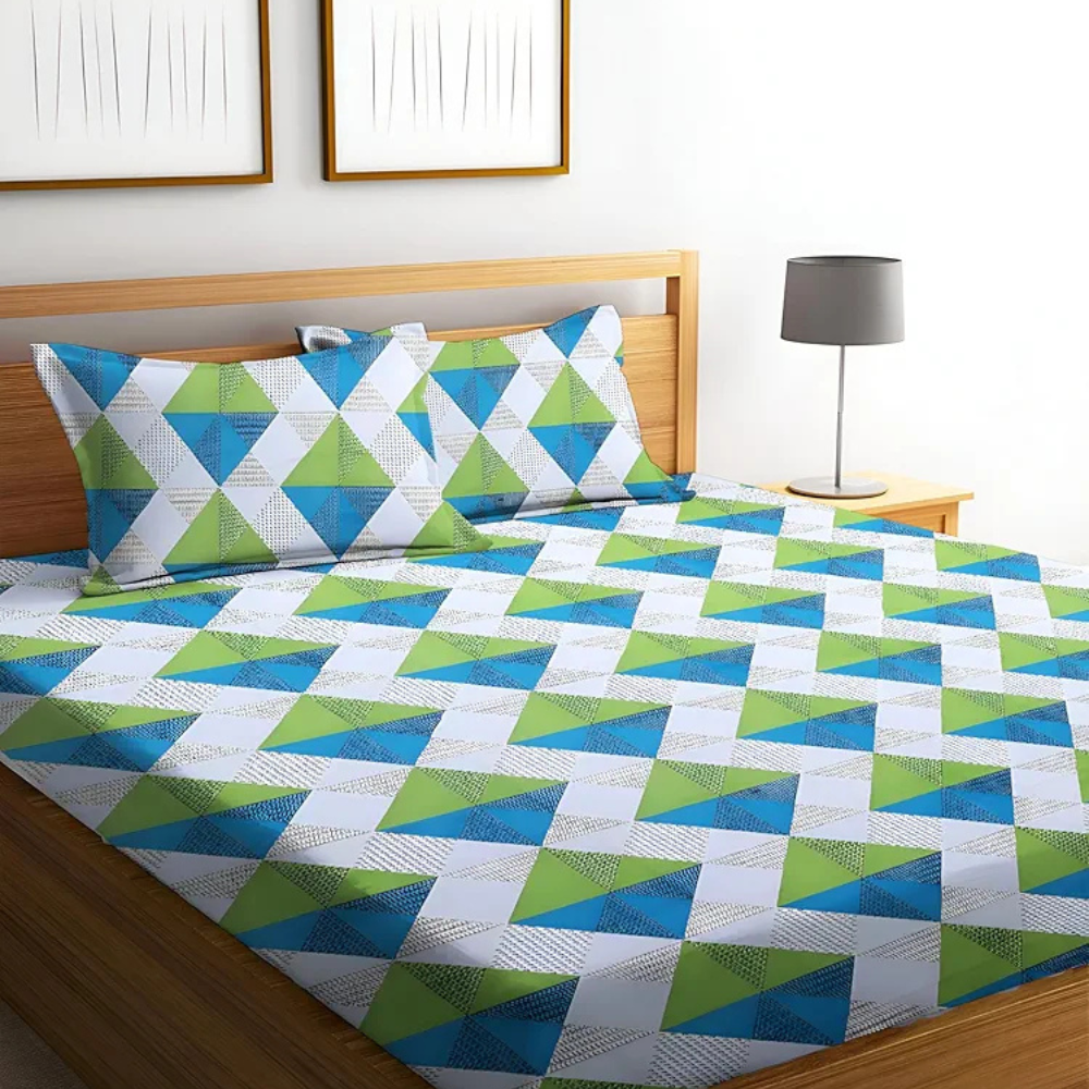Starnstyle Polycotton 220 TC Floral Printed King Size Double Bedsheet with 2 Pillow Covers Wilds