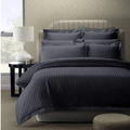 Purav Light Microfiber Flat Double Bed Bedsheet Plain Striped Cotton Bedsheet with 2 Pillow Covers for King Size Bed 340 TC Breathable Wrinklefree Grey Color