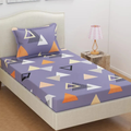 HomeKart Microfiber 160 TC Flat Single Bedsheets for Summer Breathable with 1 Pillow Covers Light Grey & Rust