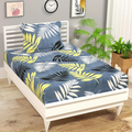 HomeKart Premium Microfiber 144 TC Flat Single Bedsheets Breathable Wrinklefree  with 1 Pillow Cover TC 144 Grey & Mustarded