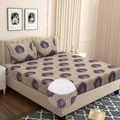 Homekart Premium Microfiber Elastic Fitted Bedsheets with 2 King Size Pillow Covers Double Bed 180 TC Supersoft Brown