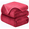 Homekart HOMEKART Premium Solid Color Soft Plush Mink Blanket Ultra Soft All-Season Double Bed Blanket for Bed TC - 120 Red